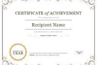 Certificate Of Achievement throughout Certificate Of Achievement Template Word