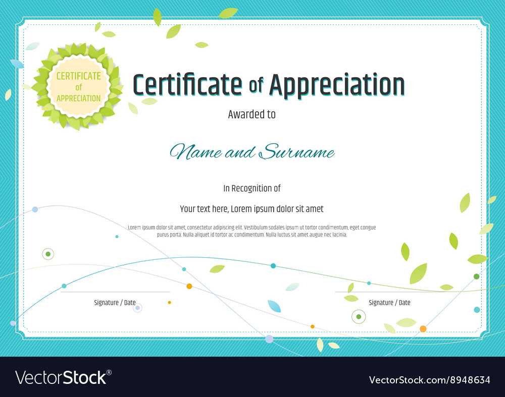 Certificate Of Appreciation Template Nature Theme Within Free Certificate Of Appreciation Template Downloads