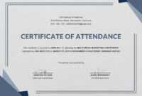 Certificate Of Attendance Template Free Download regarding Certificate Of Attendance Conference Template