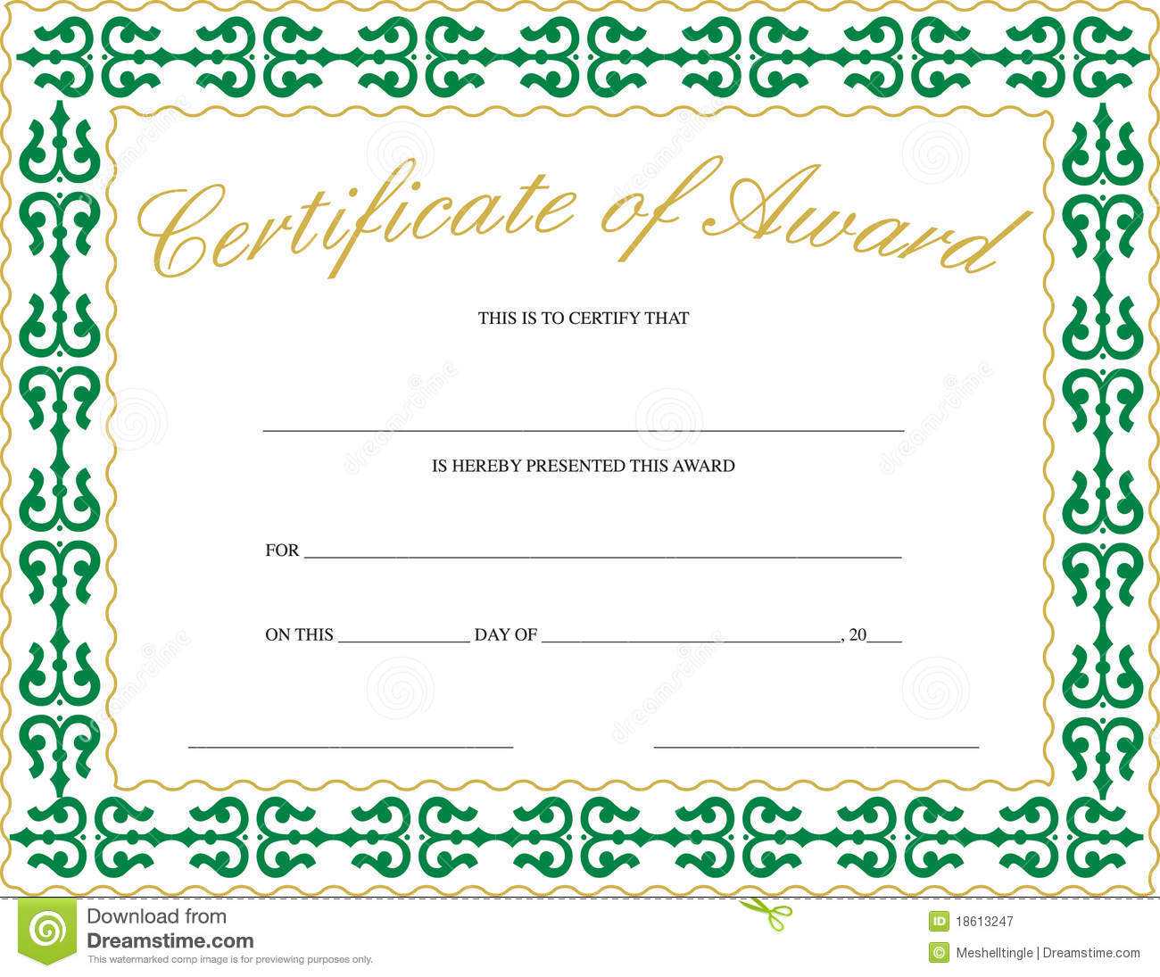 Certificate Of Award Stock Vector. Illustration Of Success With Regard To Teacher Of The Month Certificate Template