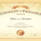 Certificate Of Excellence Template With Award Ribbon On Abstract.. Intended For Award Of Excellence Certificate Template
