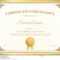 Certificate Of Excellence Template With Gold Border Stock In Free Certificate Of Excellence Template