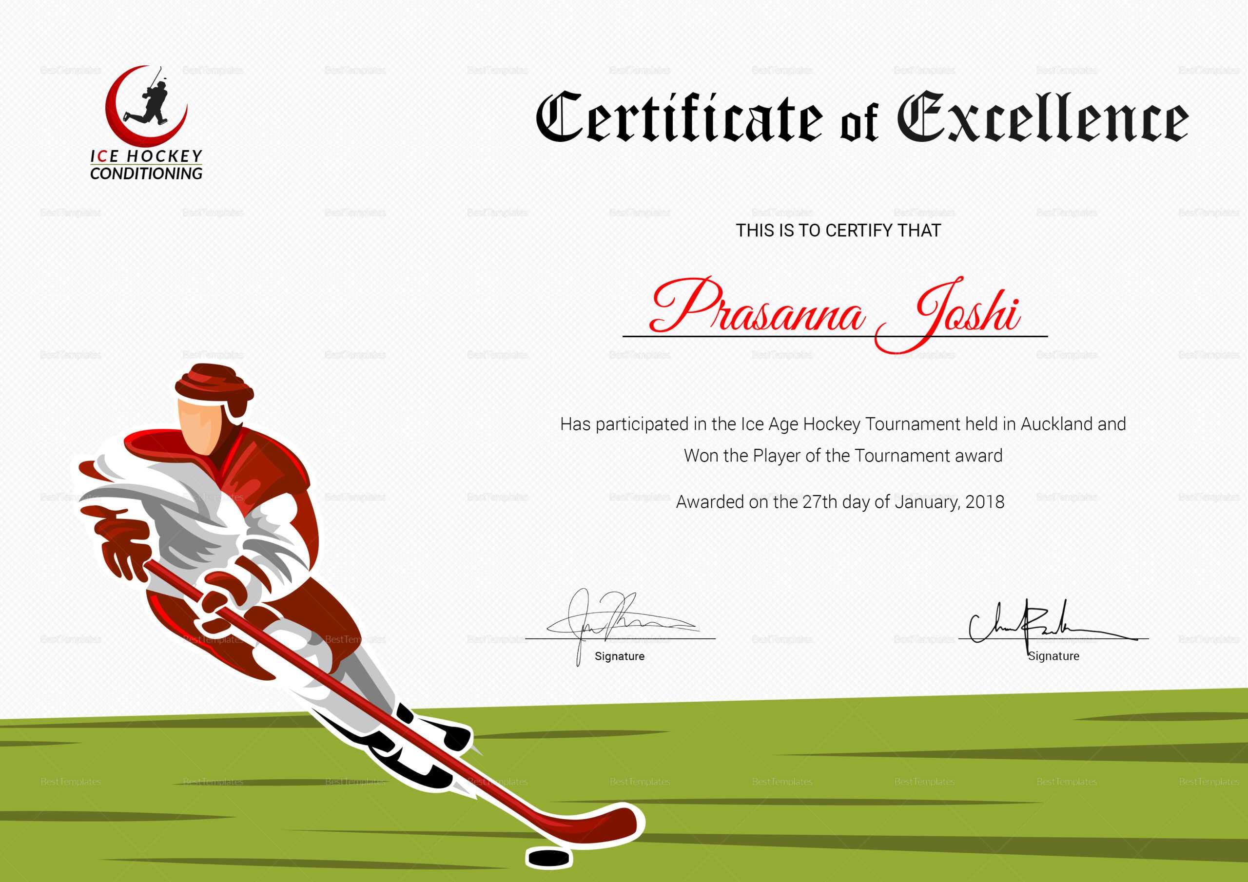 Hockey Certificate Templates Douglasbaseball