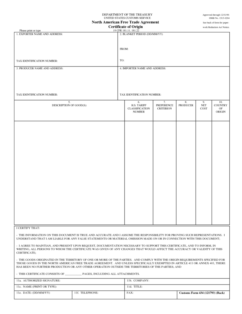 Certificate Of Origin Template | Madinbelgrade With Certificate Of Origin For A Vehicle Template