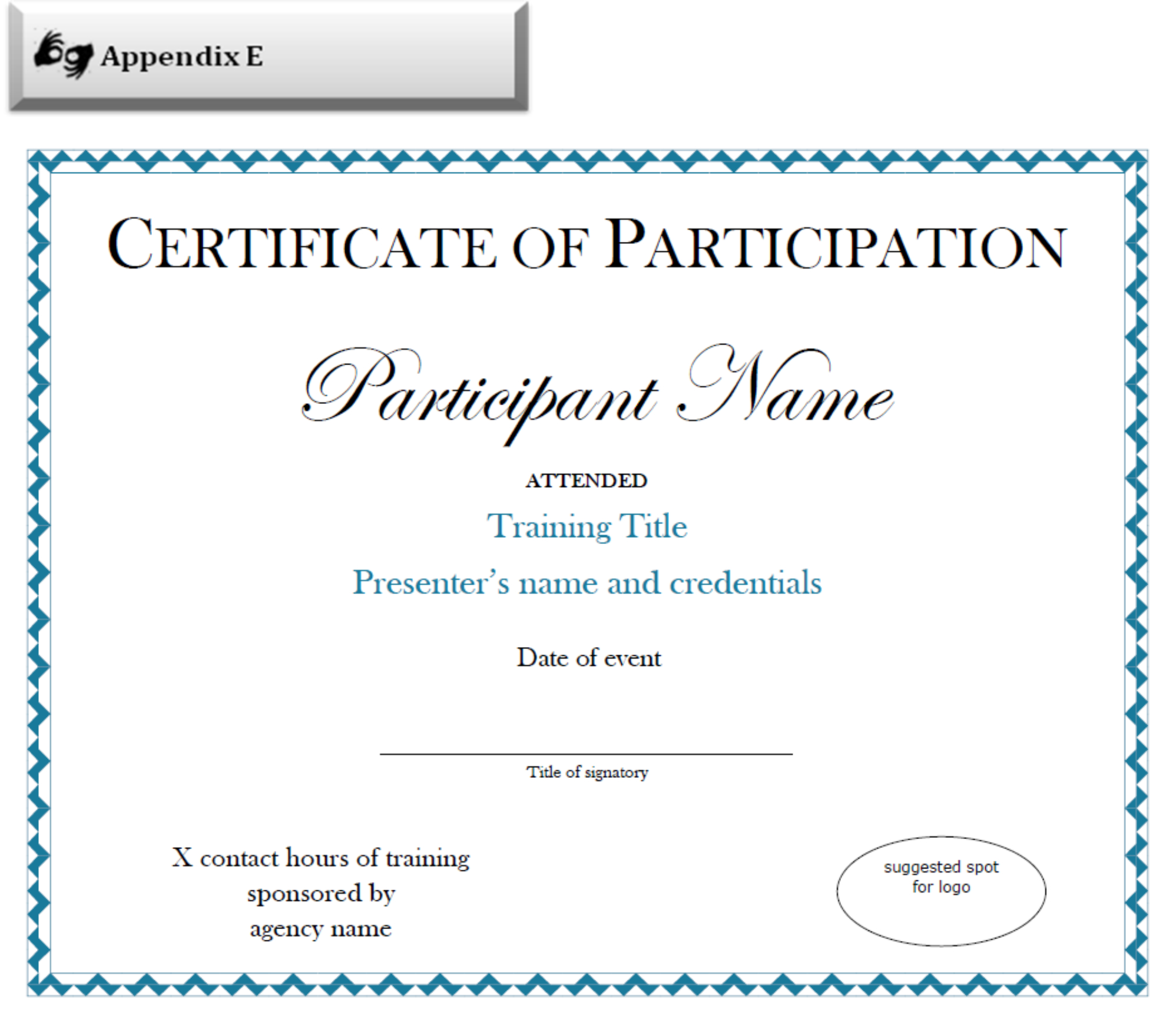 Certificate Of Participation Sample Free Download Intended For Certificate Of Participation Template Pdf