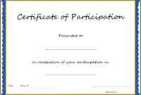 Certificate Of Participation Template Doc - Atlantaauctionco with Certificate Of Participation Template Doc