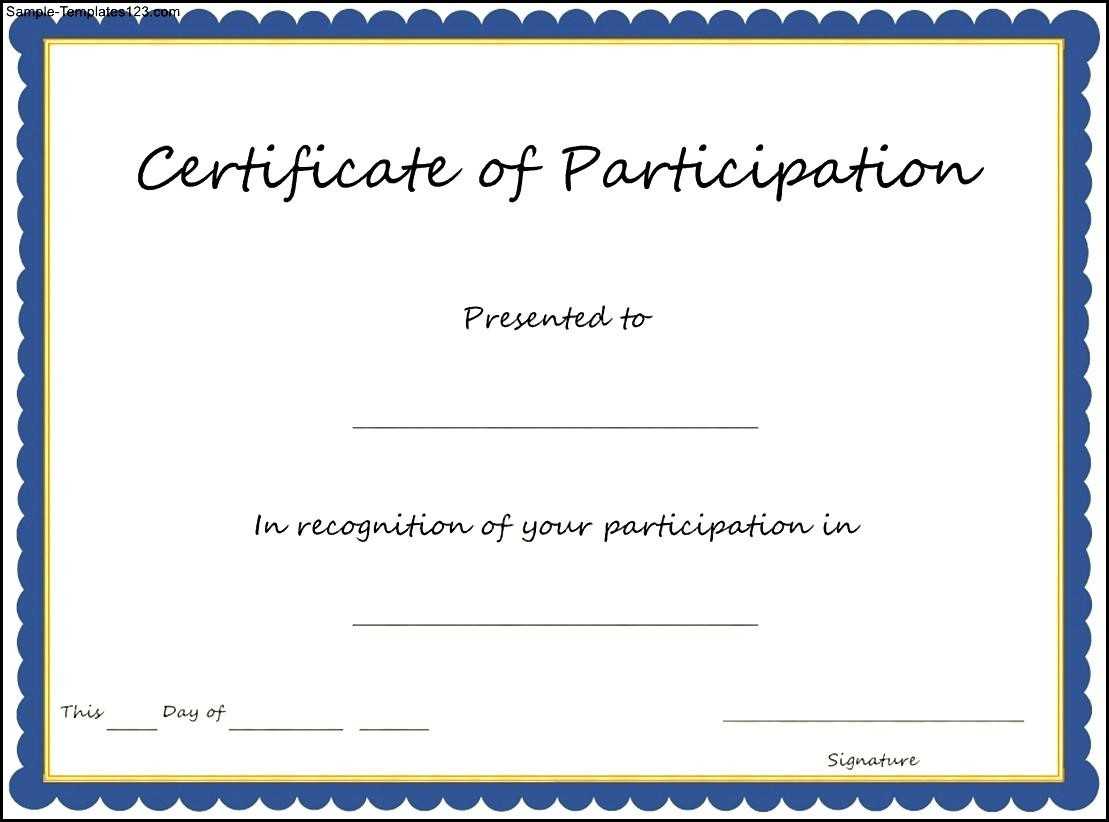 Certificate Of Participation Template Doc - Atlantaauctionco With Certificate Of Participation Template Doc