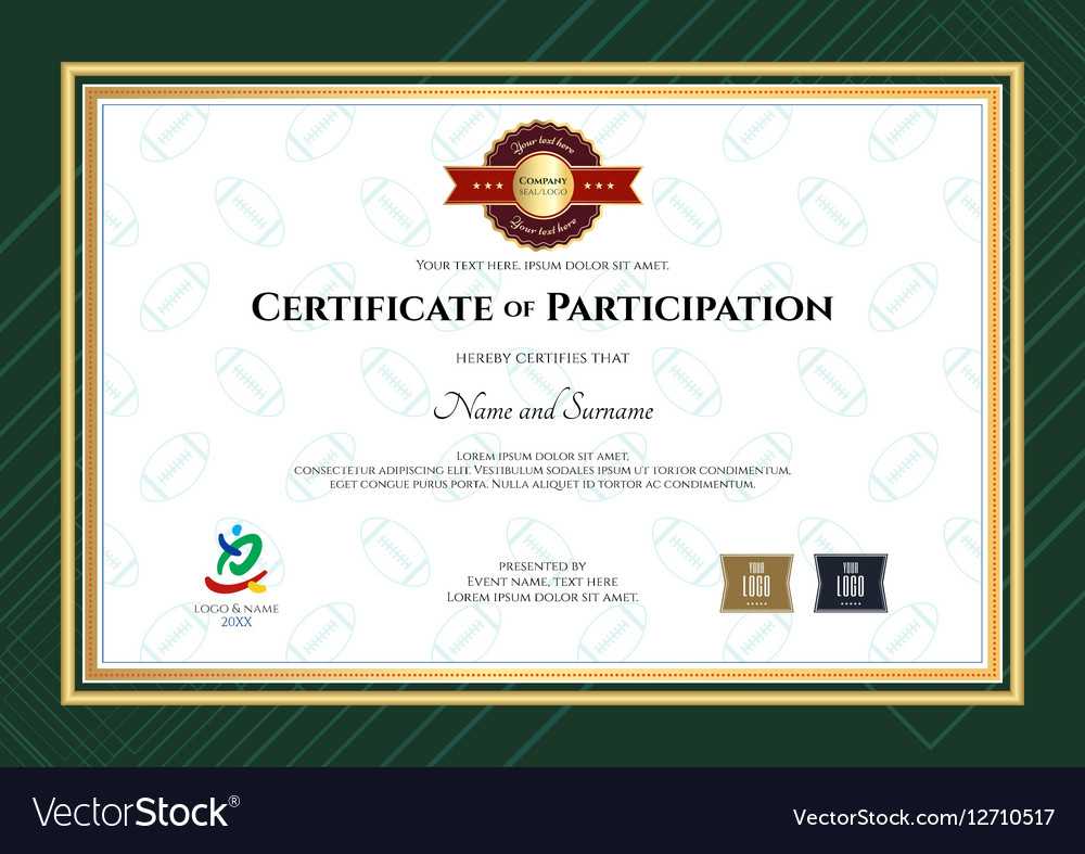 Certificate Of Participation Template In Sport The Regarding Certificate Of Participation Template Pdf