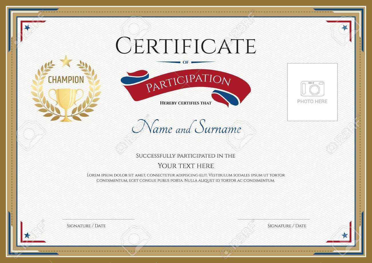 Certificate Of Participation Template With Gold Broder, Gold.. Pertaining To Templates For Certificates Of Participation