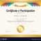 Certificate Of Participation Template With Gold In Participation Certificate Templates Free Download