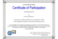 Certificate Of Participation Word Template with Certificate Of Participation Word Template