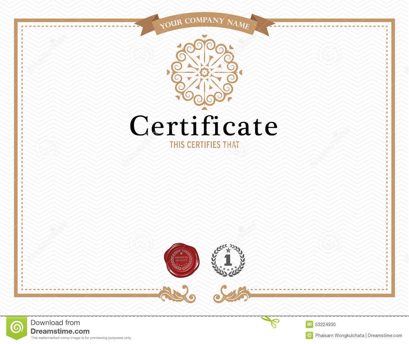 Certificate Template And Element. Stock Vector Regarding Beautiful Certificate Templates