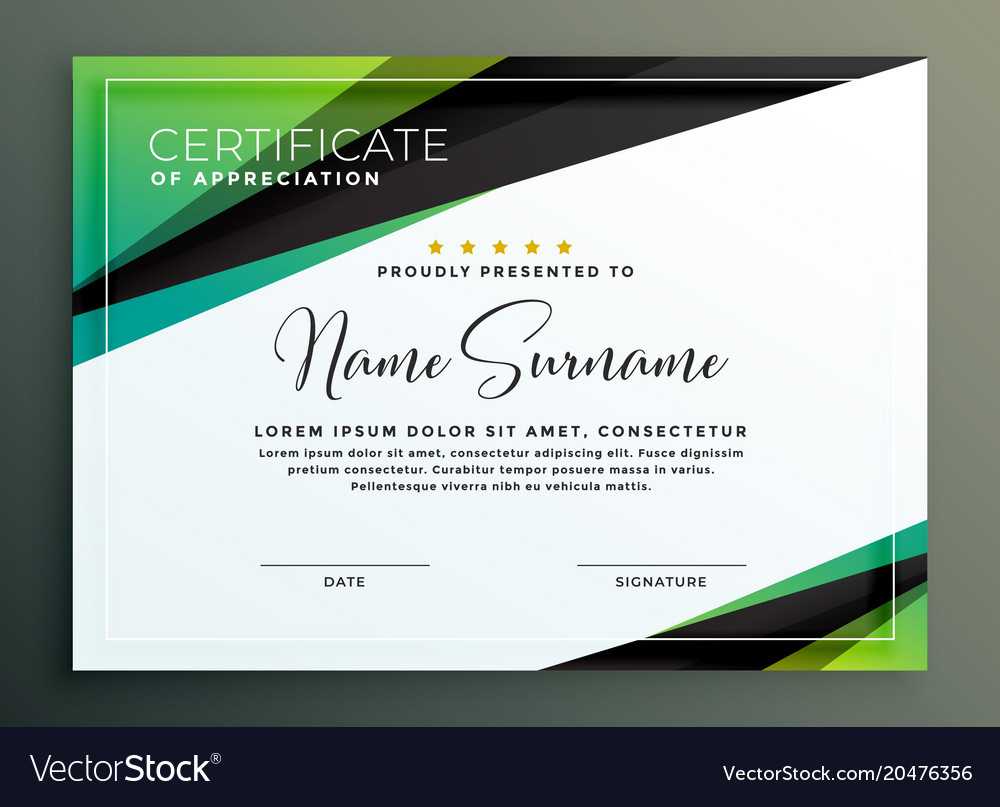 Certificate Template Design In Green Black Pertaining To Design A Certificate Template