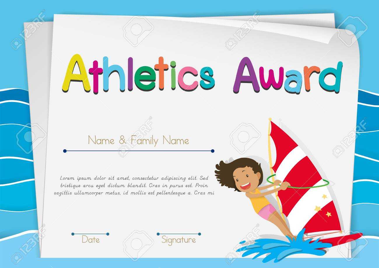 Certificate Template For Athletics Award Illustration In Free Swimming Certificate Templates