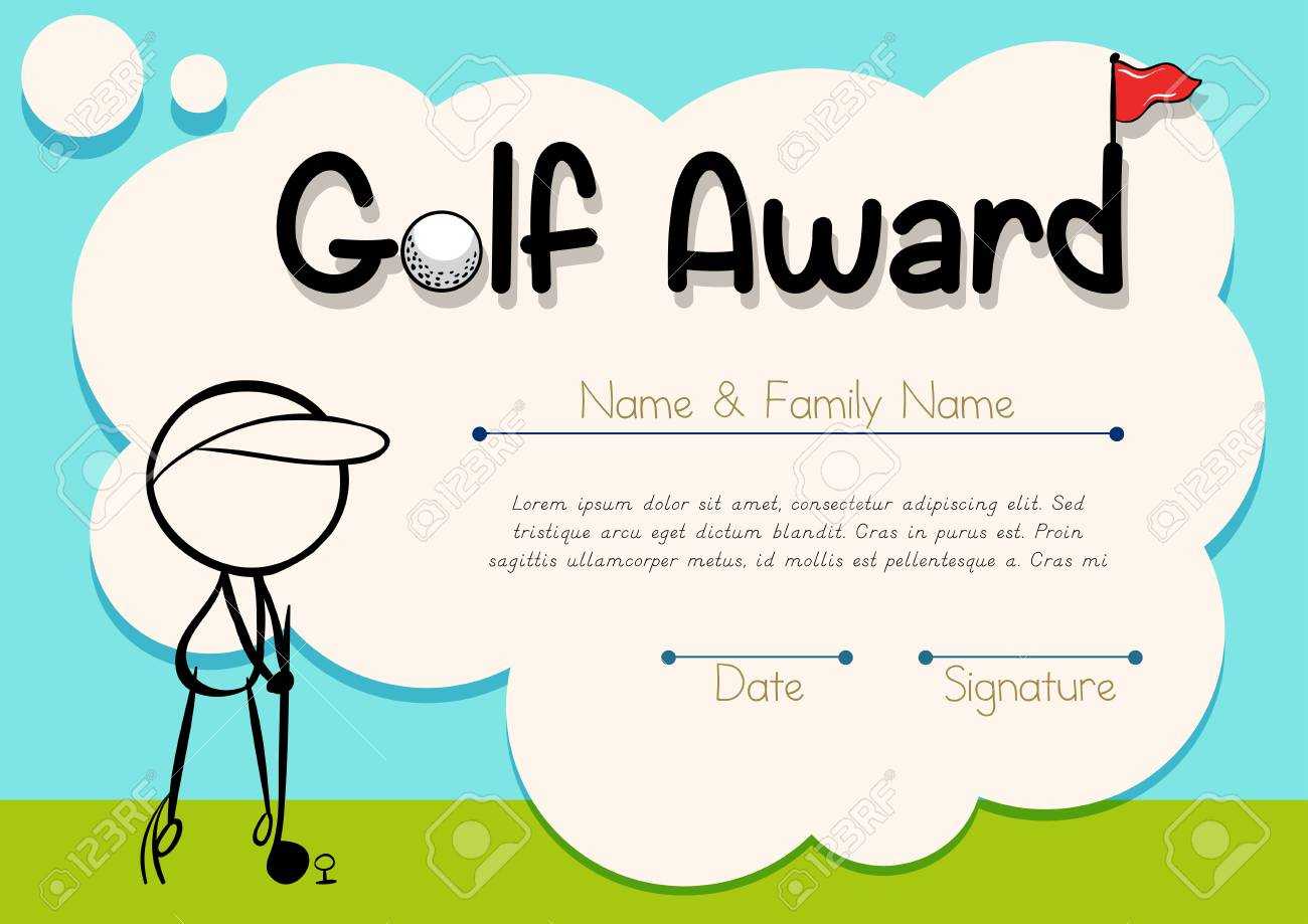 Certificate Template For Golf Award Illustration Pertaining To Golf Certificate Template Free