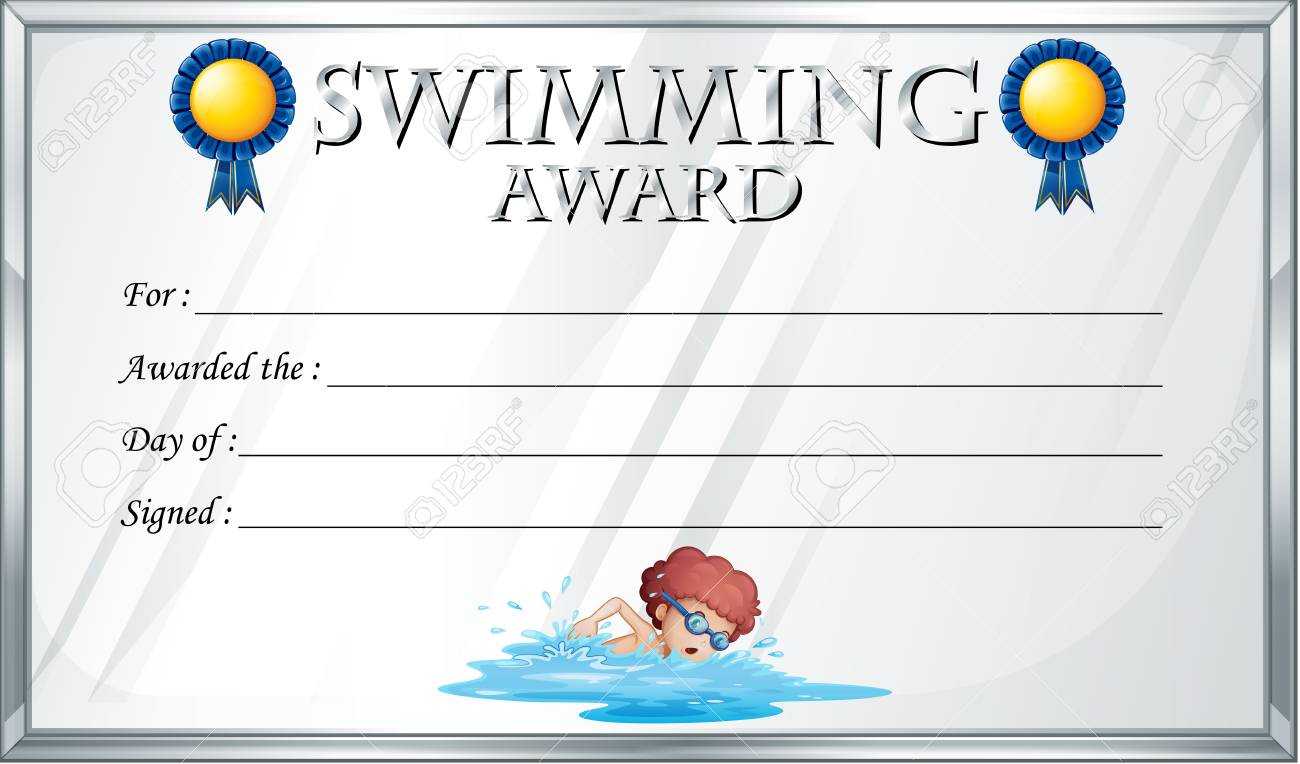 Certificate Template For Swimming Award Illustration Throughout Free Swimming Certificate Templates