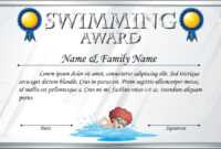 Certificate Template For Swimming Award Illustration with Swimming Award Certificate Template