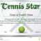 Certificate Template For Tennis Star Stock Vector In Tennis Certificate Template Free