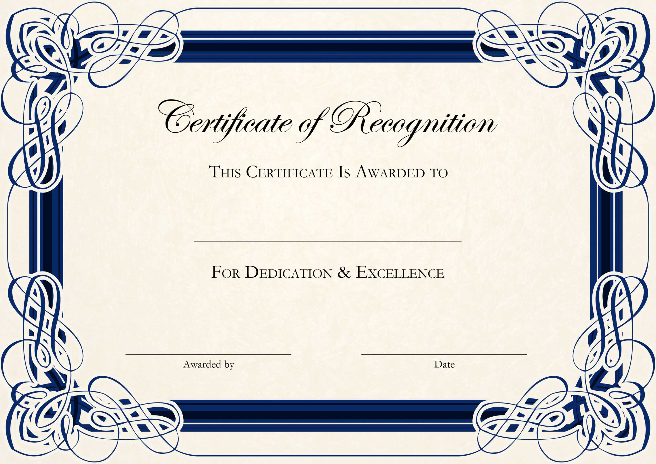 Certificate Template Free Blue 2016 With Regard To School Certificate Templates Free