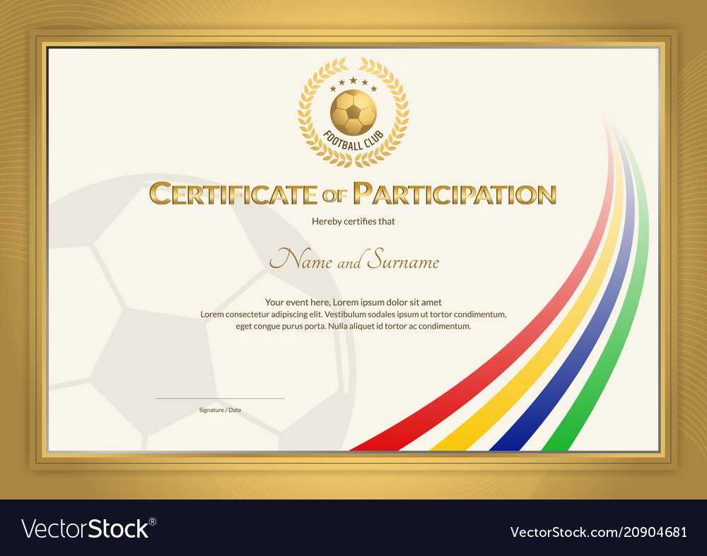 Certificate Template In Football Sport Color With Football Certificate Template