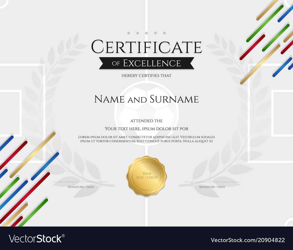Certificate Template In Football Sport Theme With With Regard To Football Certificate Template