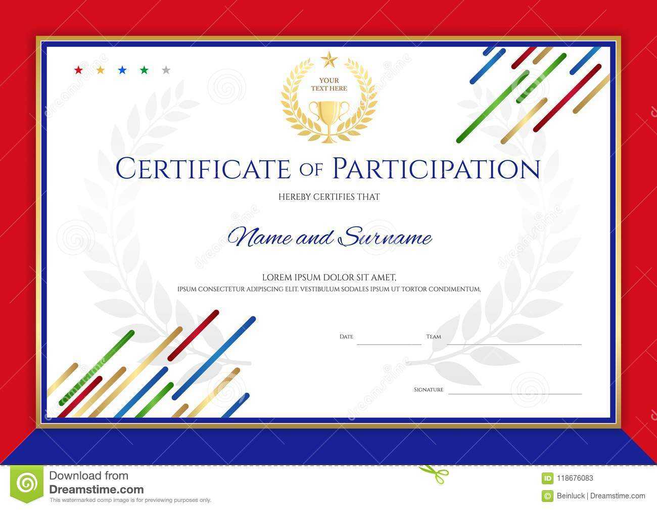 Certificate Template In Sport Theme With Border Frame Intended For Landscape Certificate Templates