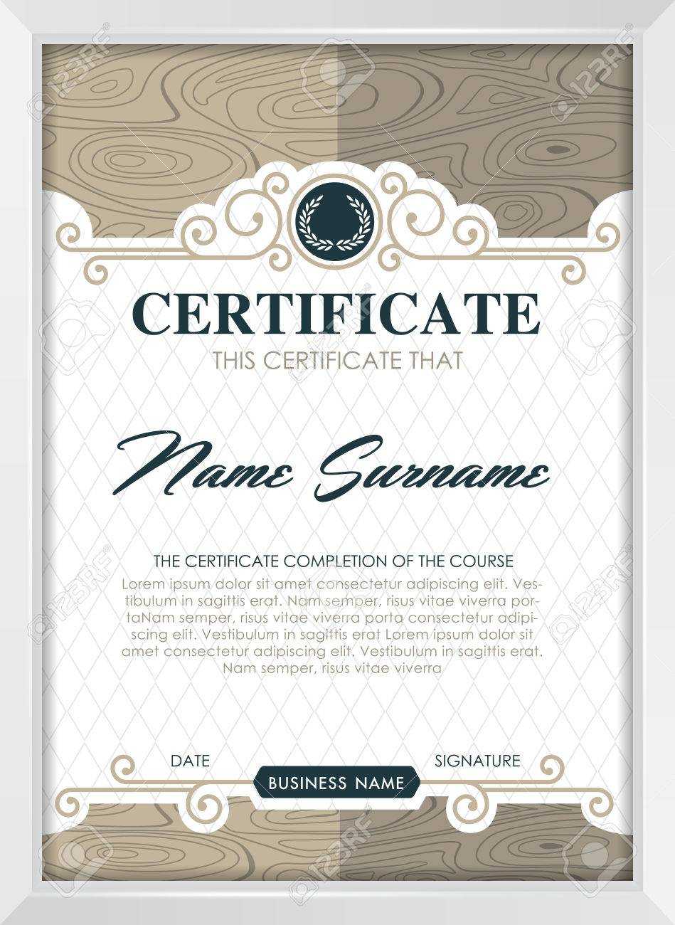 Certificate Template With Clean And Modern Pattern, Luxury  Golden,qualification.. For Qualification Certificate Template