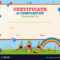 Certificate Template With Kids In Playground Throughout Free Printable Certificate Templates For Kids