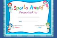 Certificate Template With Kids Swimming in Free Swimming Certificate Templates