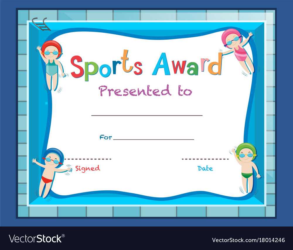 Certificate Template With Kids Swimming In Swimming Certificate Templates Free