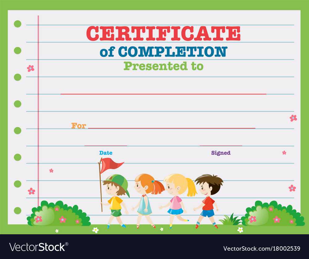 Certificate Template With Kids Walking In The Park In Walking Certificate Templates
