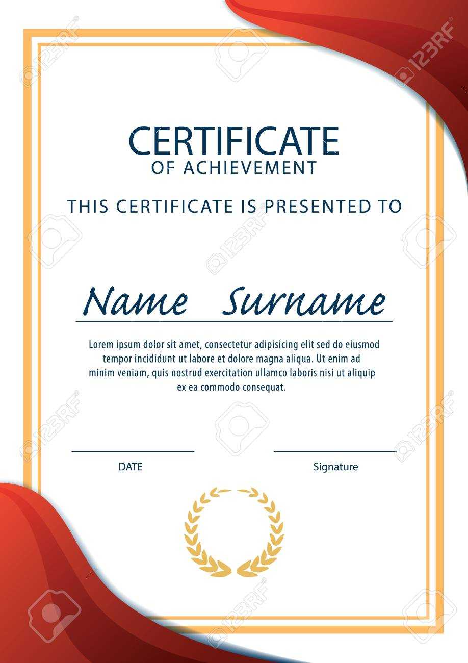 Certificate Template,diploma,a4 Size ,vector With Regard To Certificate Template Size