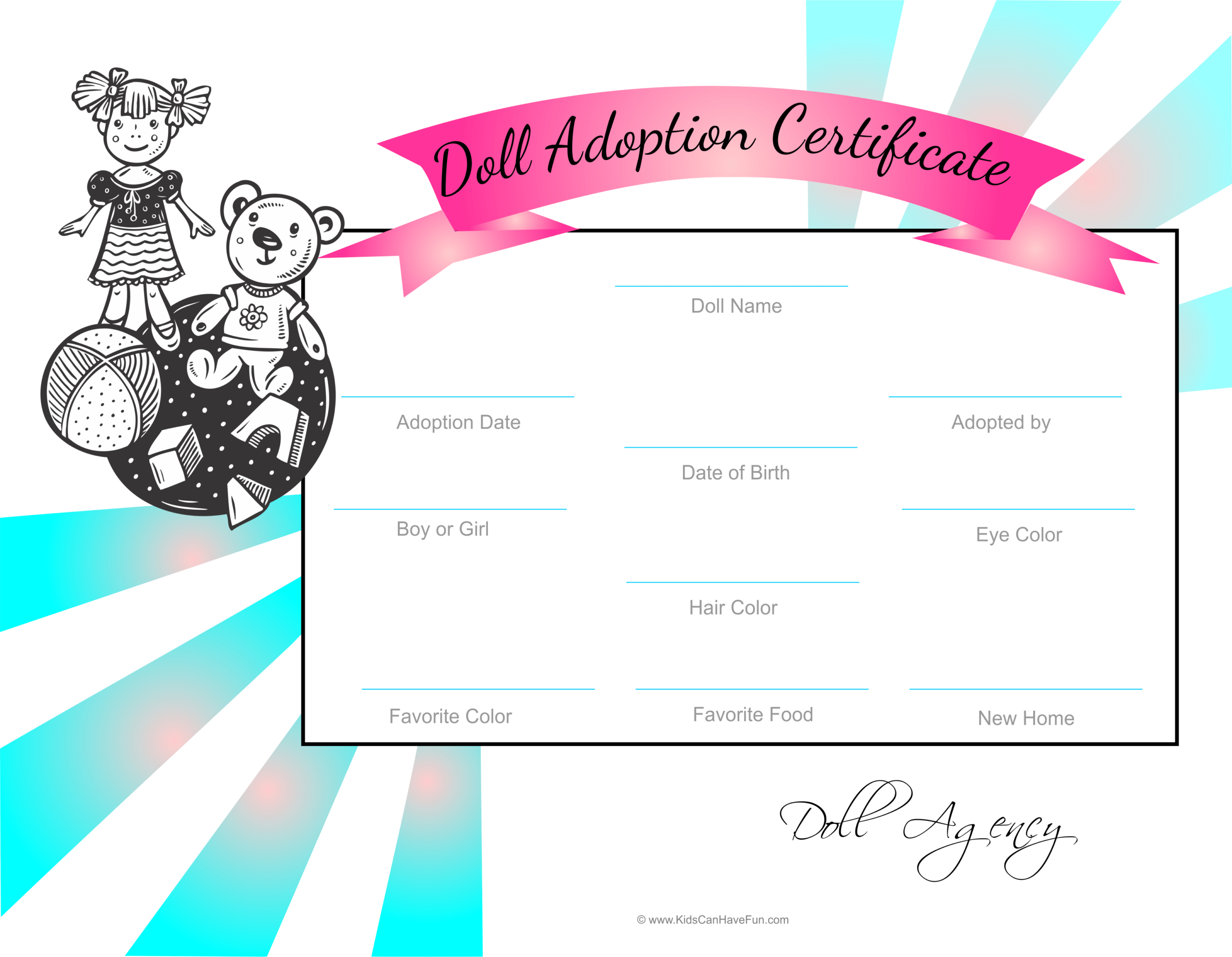 Certificate Templates: Doll Adoption Certificate Template Within Toy Adoption Certificate Template