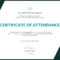 Certificate Templates: Free Conference Attendance Throughout Conference Certificate Of Attendance Template
