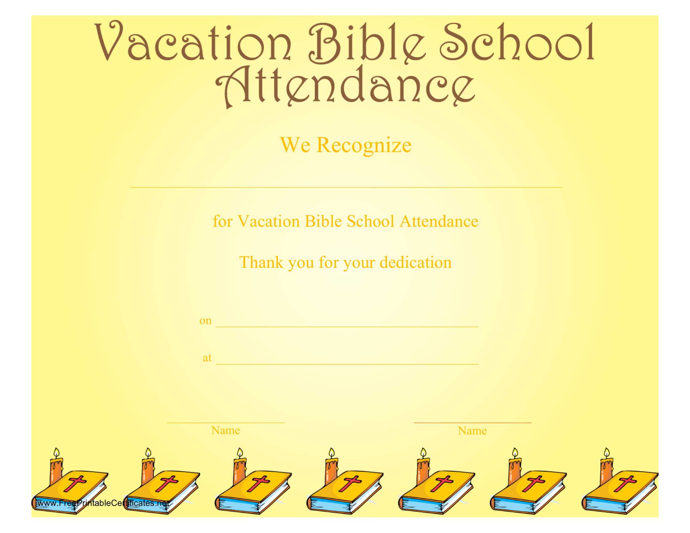Certificate Templates: Free Vacation Bible School Inside Free Vbs Certificate Templates