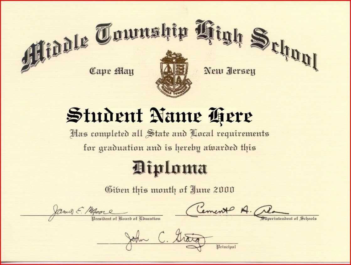 Certificate Templates | Health | Free High School Diploma In Fake Diploma Certificate Template