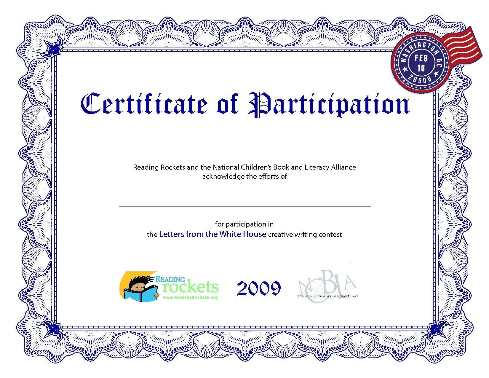 Certificates. Best Certificate Of Participation Template In Certificate Of Participation Template Ppt