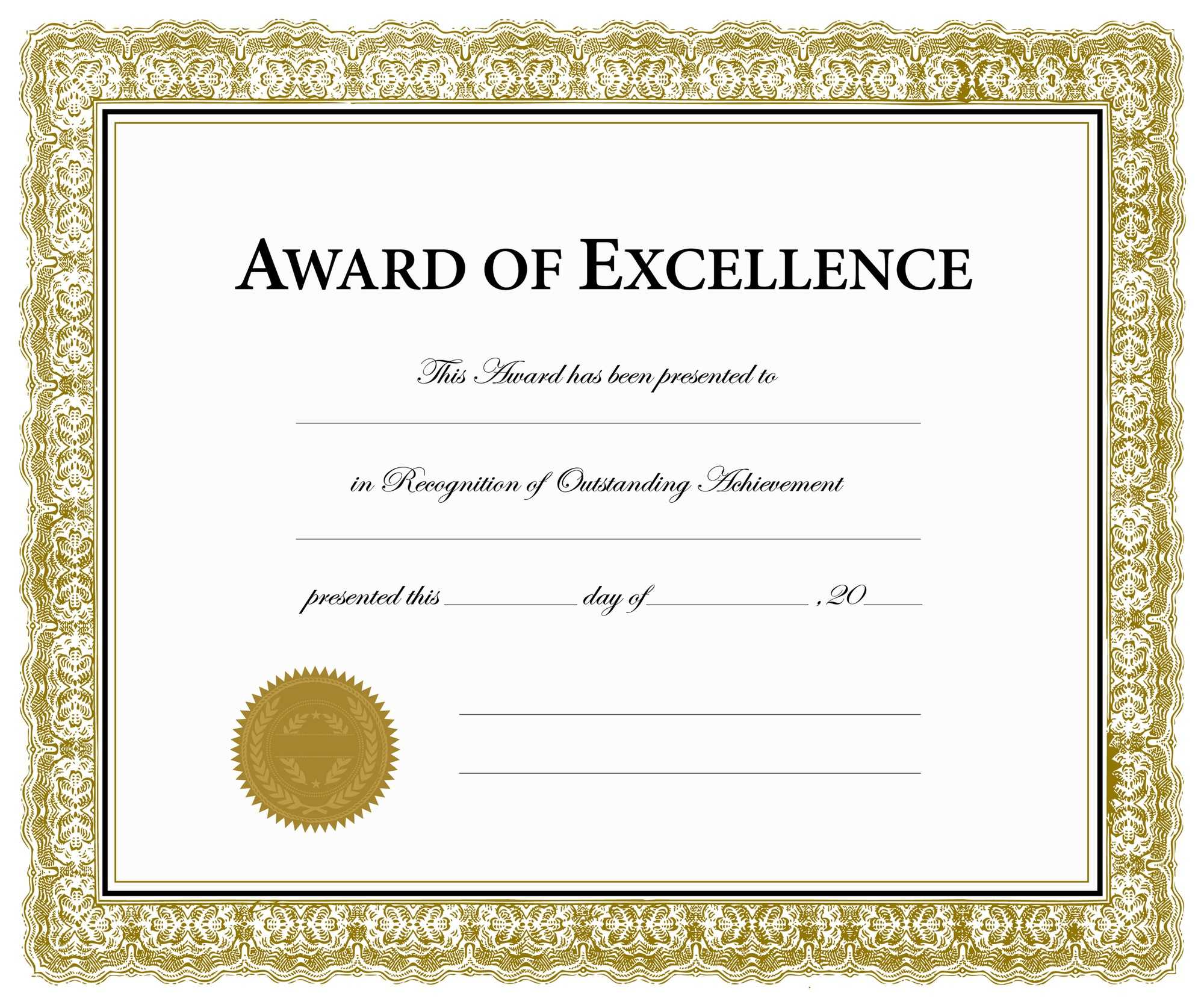 Certificates. Charming Award Of Excellence Certificate With Award Of Excellence Certificate Template