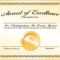 Certificates. Enchanting Sample Award Certificates Templates within Sample Award Certificates Templates