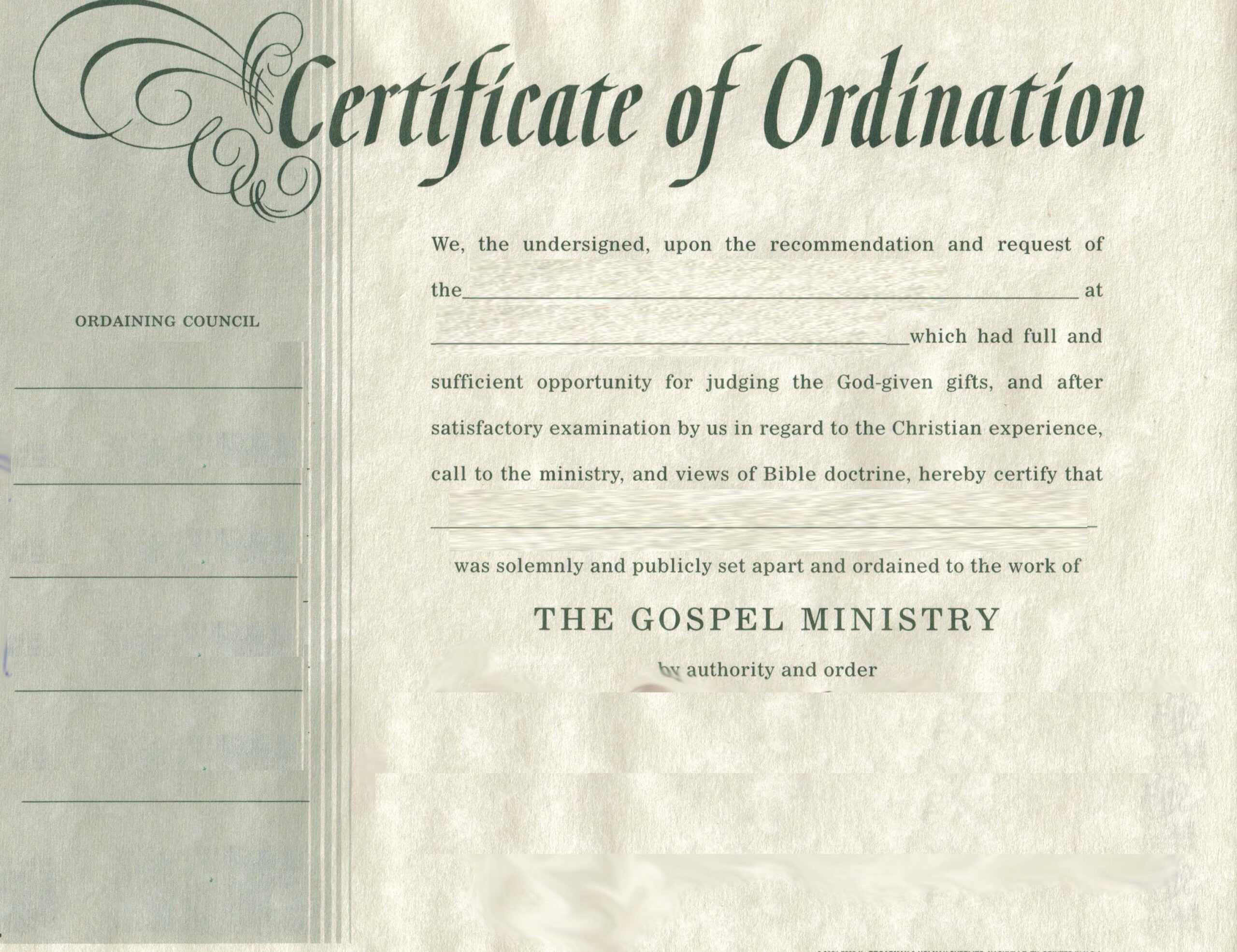 Certificates. Latest Ordination Certificate Template Example In Certificate Of Ordination Template