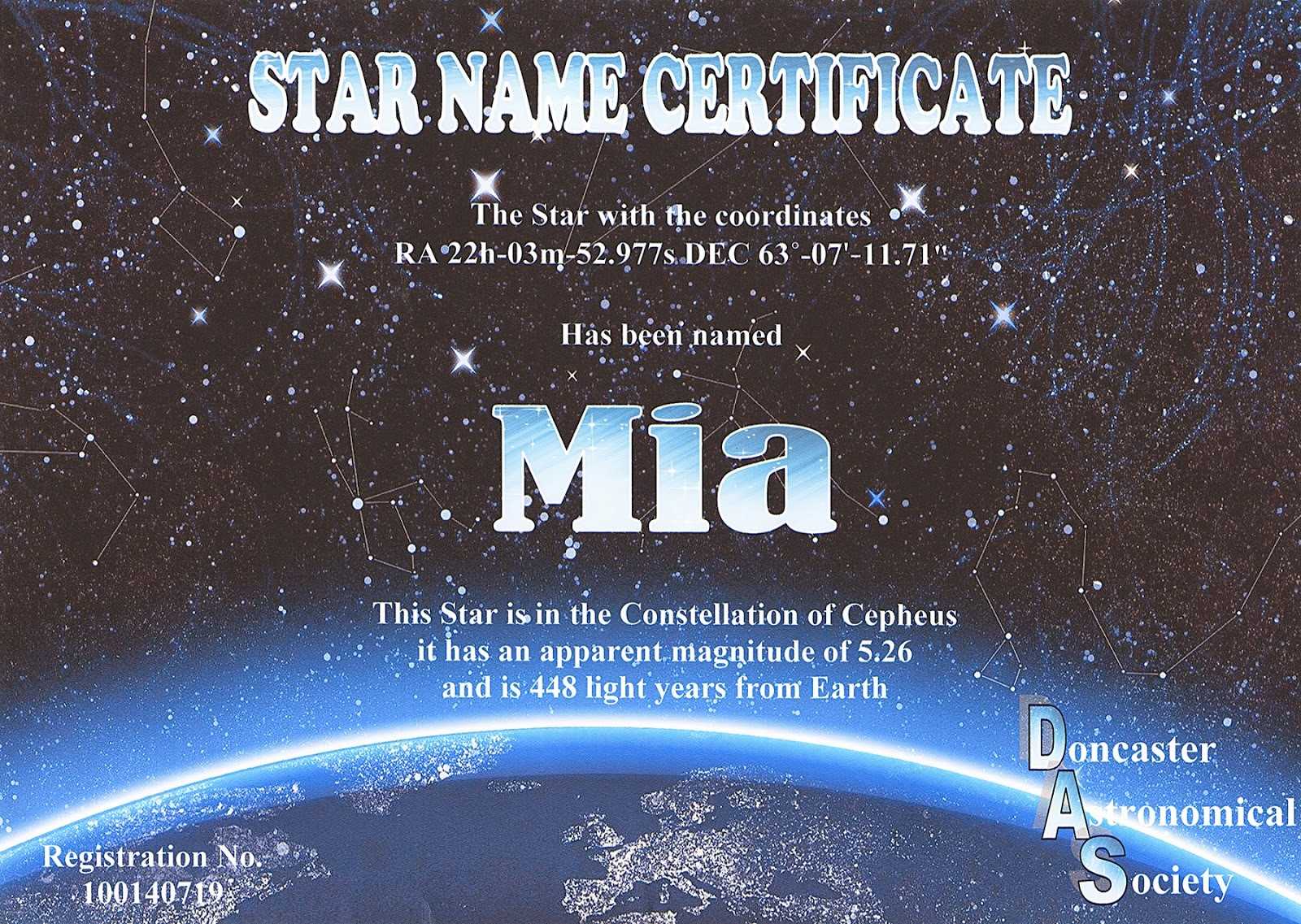 Certificates: Latest Star Naming Certificate Template Ideas Regarding Star Naming Certificate Template