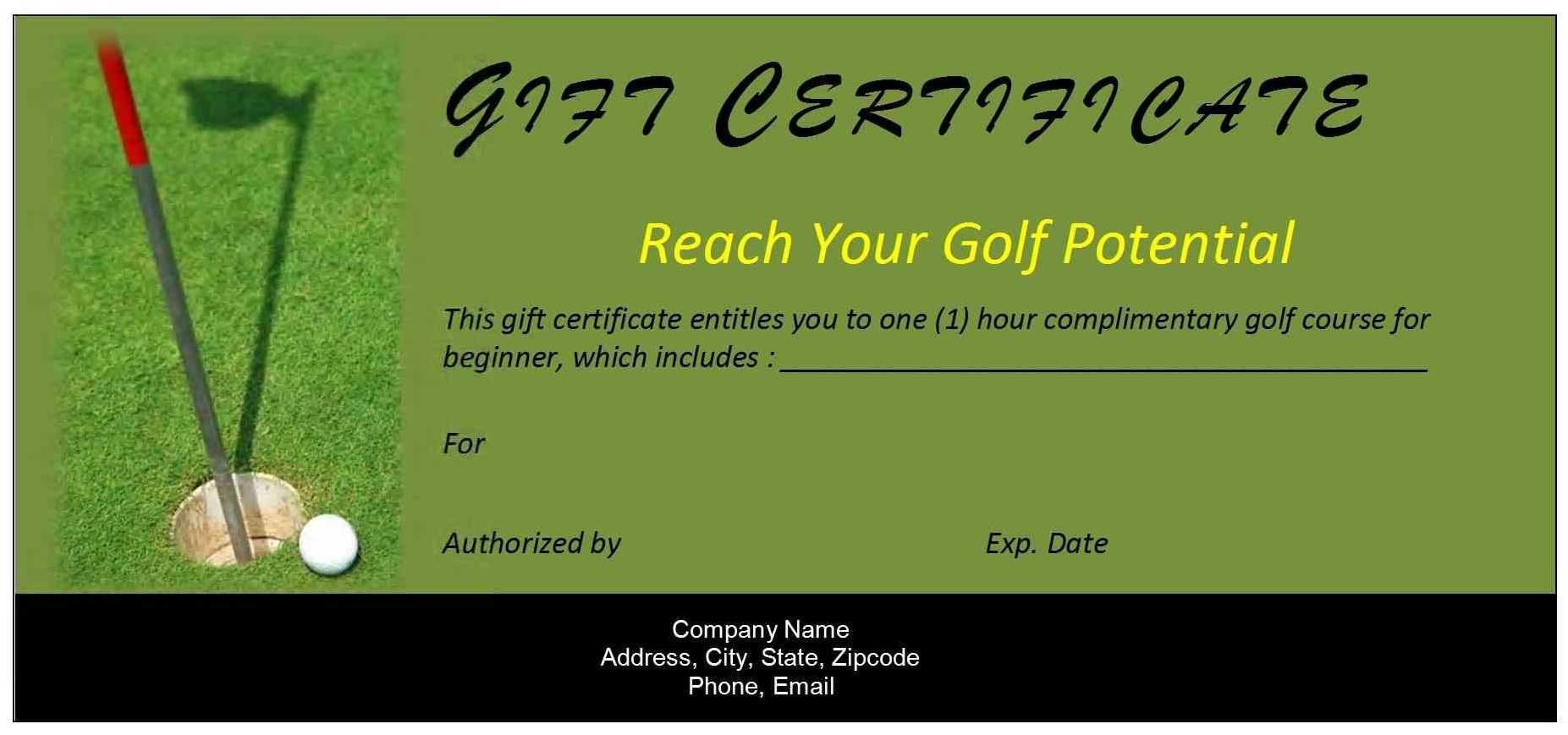 Printable Golf Gift Certificates Printable World Holiday