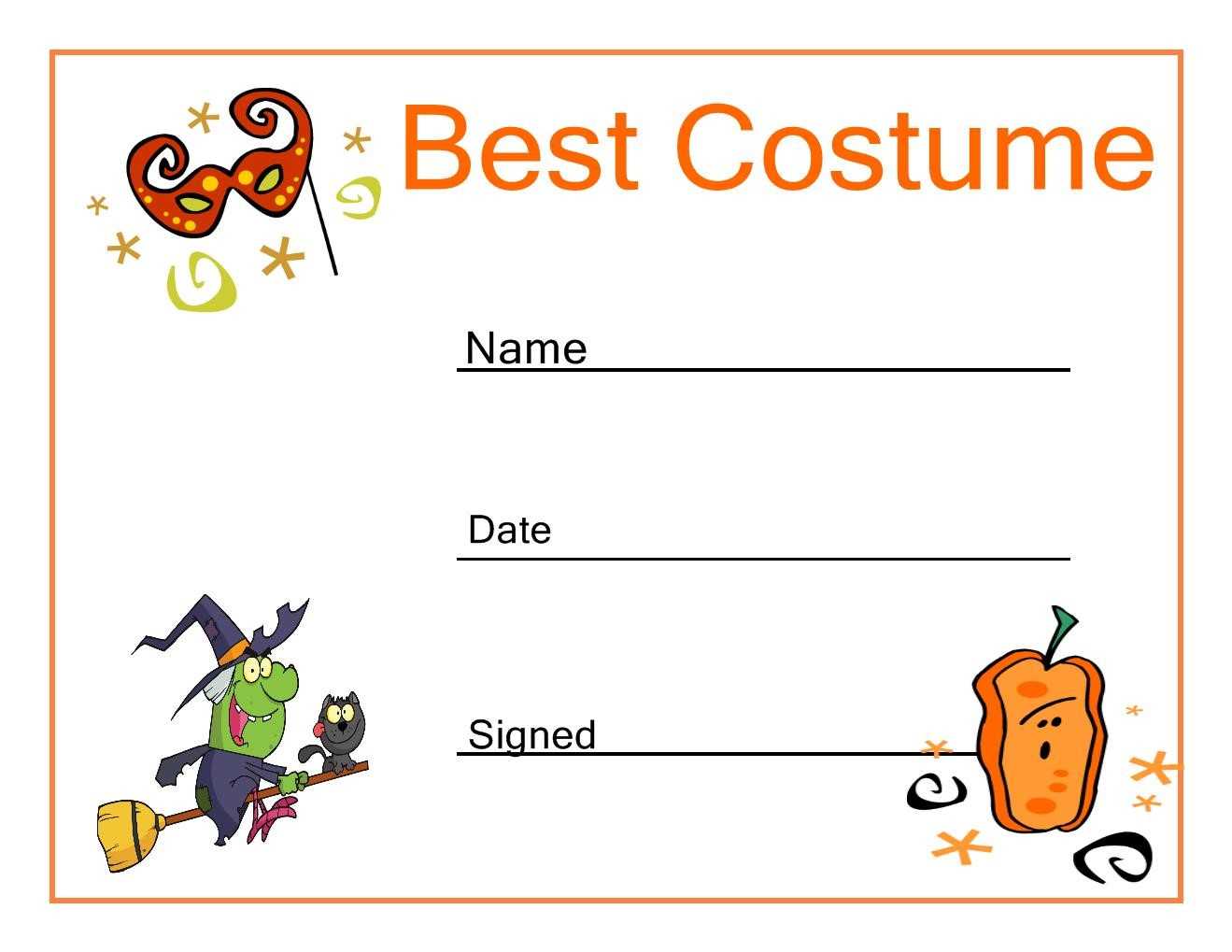 Certificates. Simple Halloween Costume Certificate Template For Halloween Costume Certificate Template