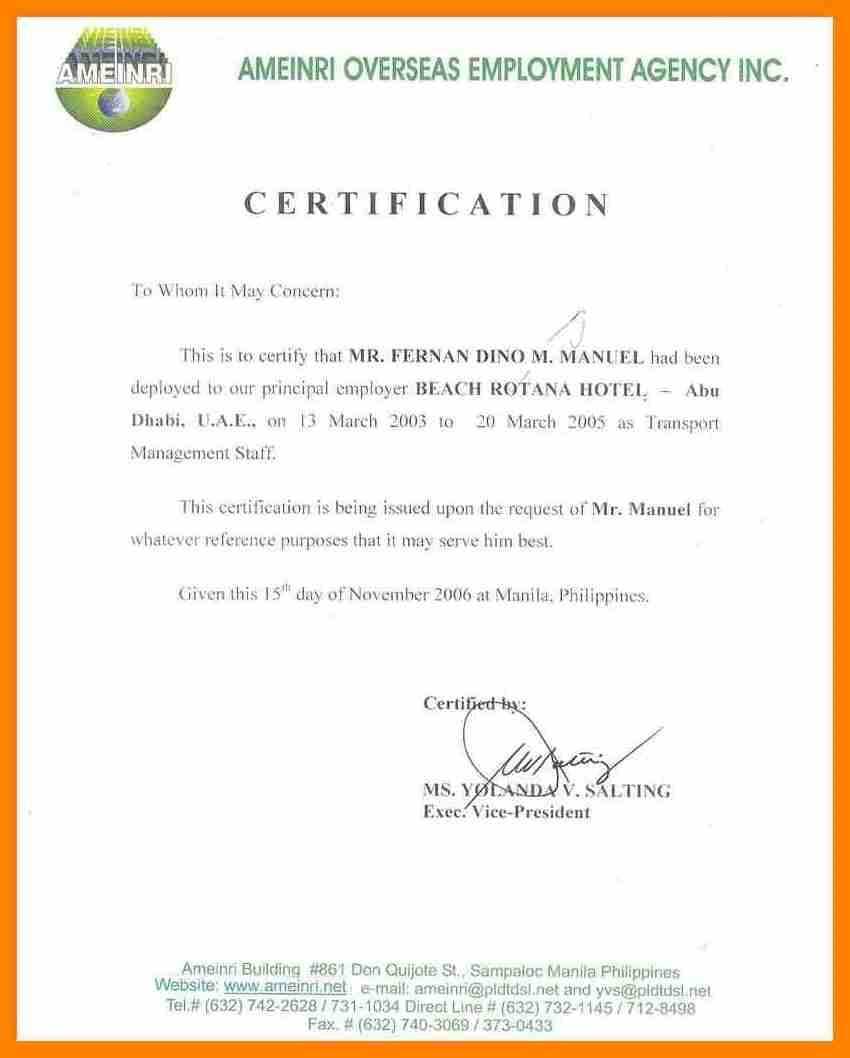 Certificates. Stunning Certificate Of Employment Template Pertaining To Template Of Certificate Of Employment