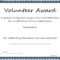 Certificates: Stylish Volunteer Certificate Template Sample For Volunteer Certificate Template