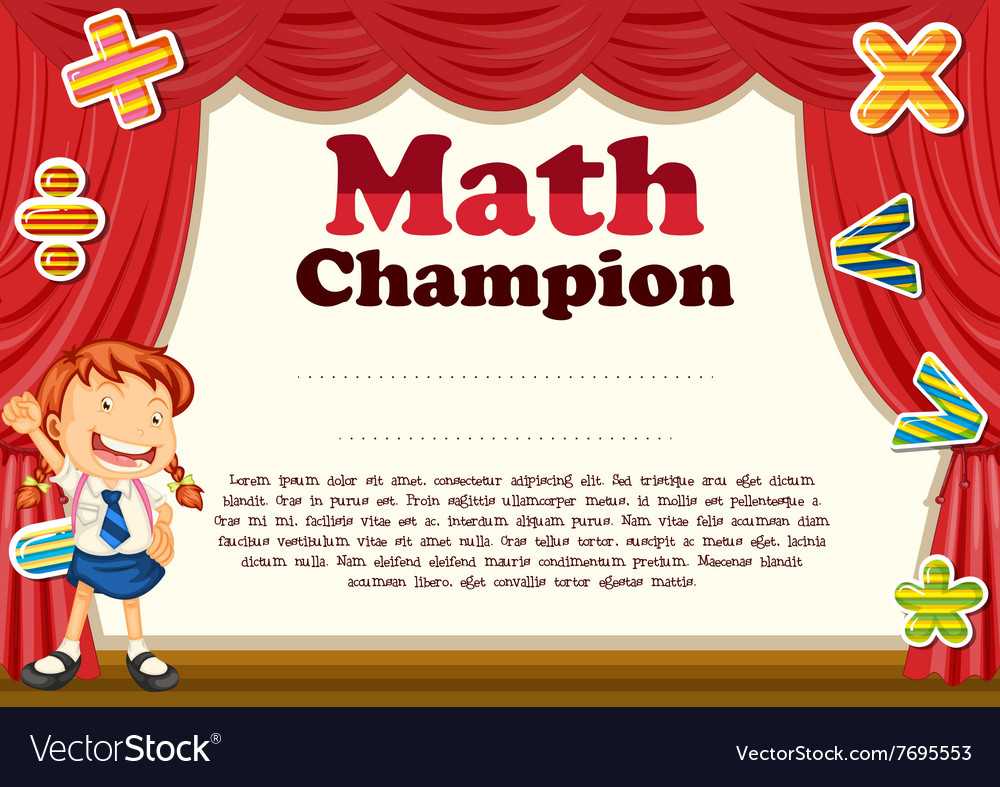 Certification With Girl And Math Theme Within Math Certificate Template