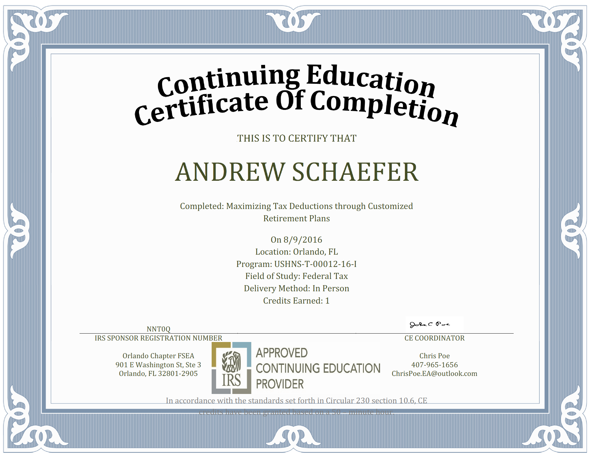 Ceu Certificate Of Completion Template Sample Throughout Continuing Education Certificate Template