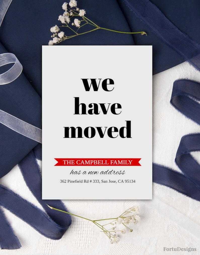 Change Of Address Cards Moving Announcement Download Printable New Address  New Home Card We've Moved Moving Cards Pdf 5X7 Intended For Moving Home Cards Template