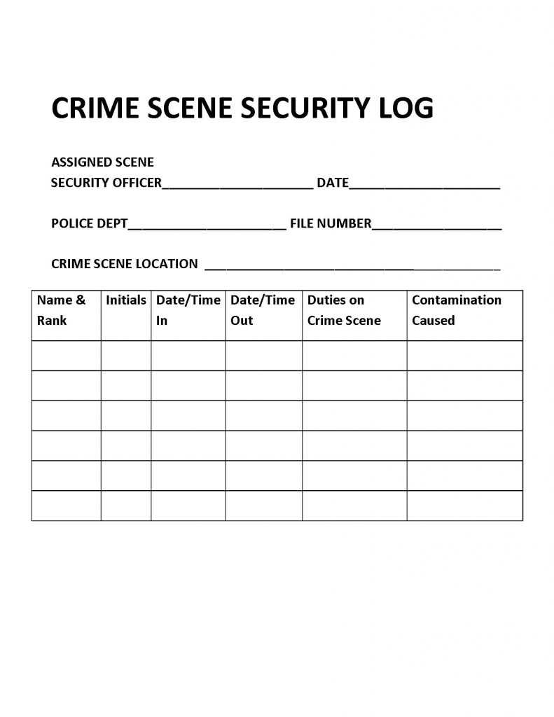 Chapter 8: Crime Scene Management – Introduction To Criminal With Crime Scene Report Template