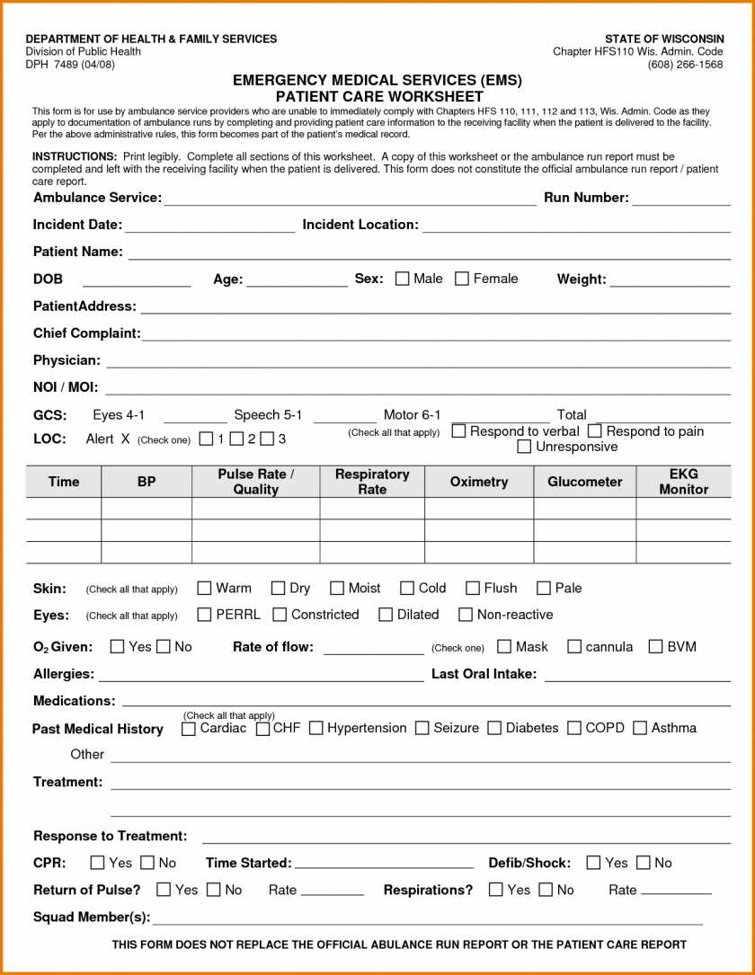 Chart Format Ems – Bedowntowndaytona With Patient Care Report Template